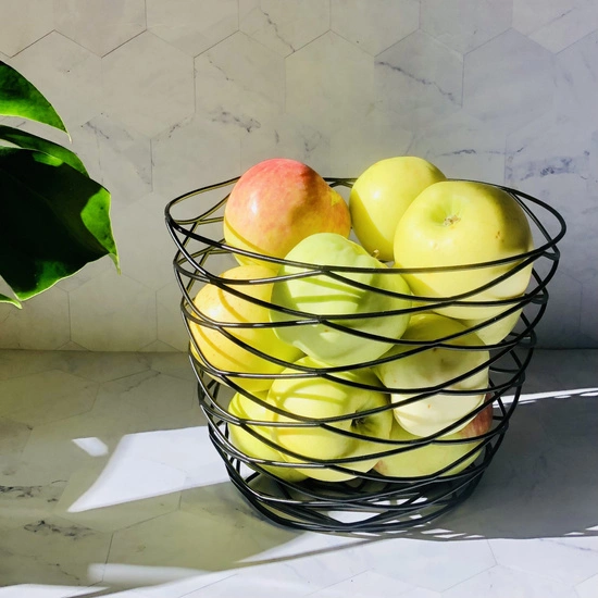 Koszyk metalowy czarny na owoce warzywa, orzechy kosz pojemnik koszyczek