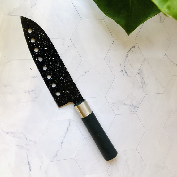 Nóż kuchenny duży stalowo tytanowy Szefa Kuchni TITAN CHEF czarny 22,5 cm