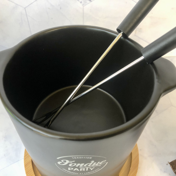 Fondue zestaw garnek kociołek do fondue porcelana