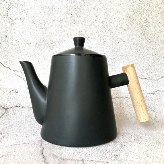 Dzbanek do herbaty zaparzacz ceramiczny czarny 1L