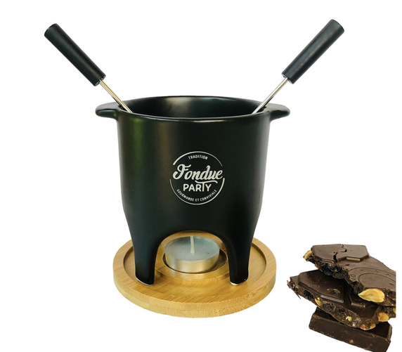 Fondue zestaw garnek kociołek do fondue porcelana