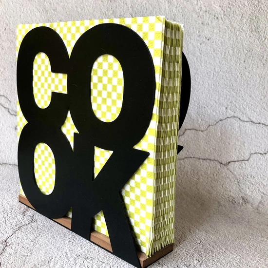 Serwetnik metalowy czarny pojemnik na serwetki